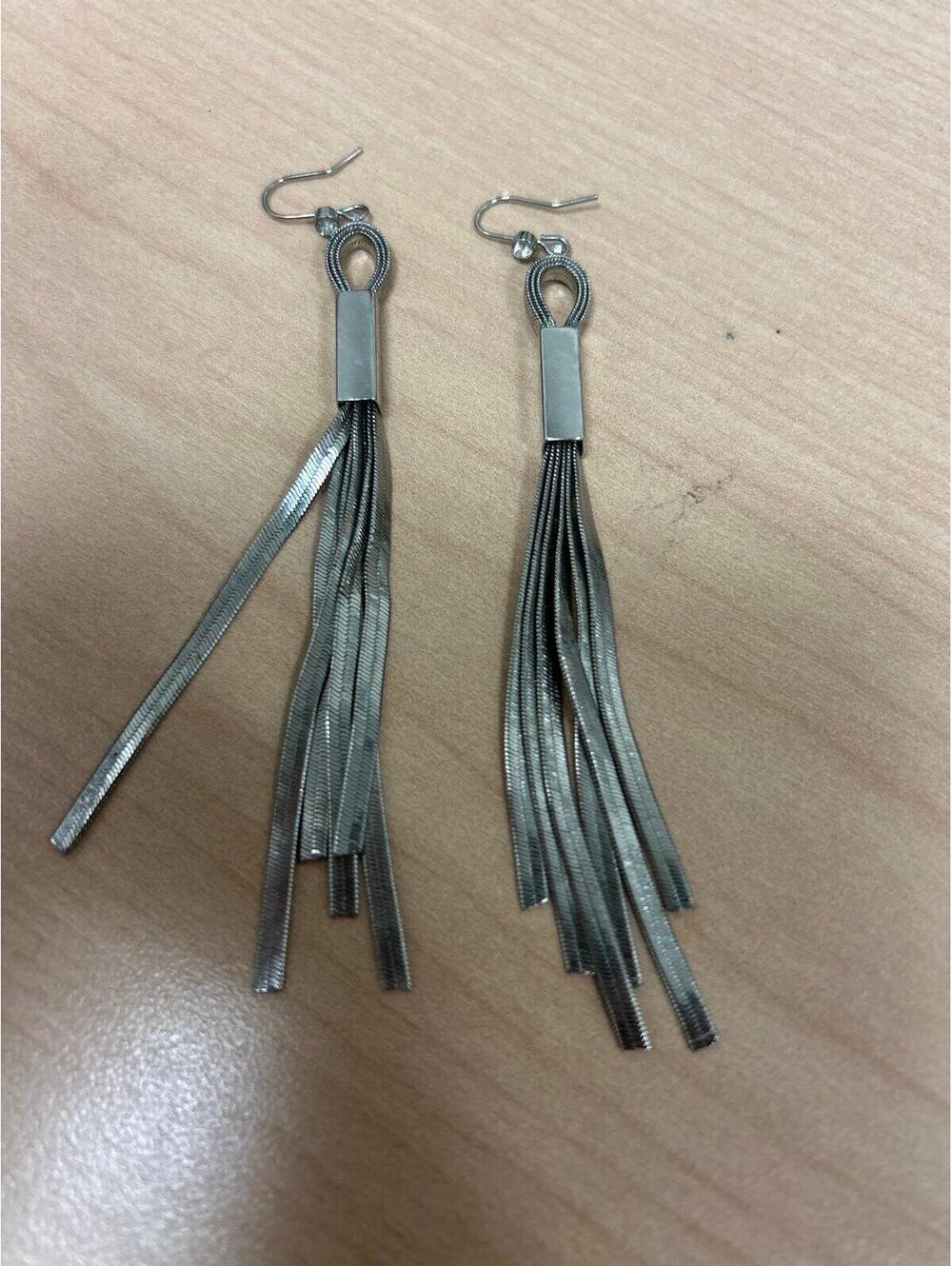 Guess Herringbone Chain Fringe Earrings